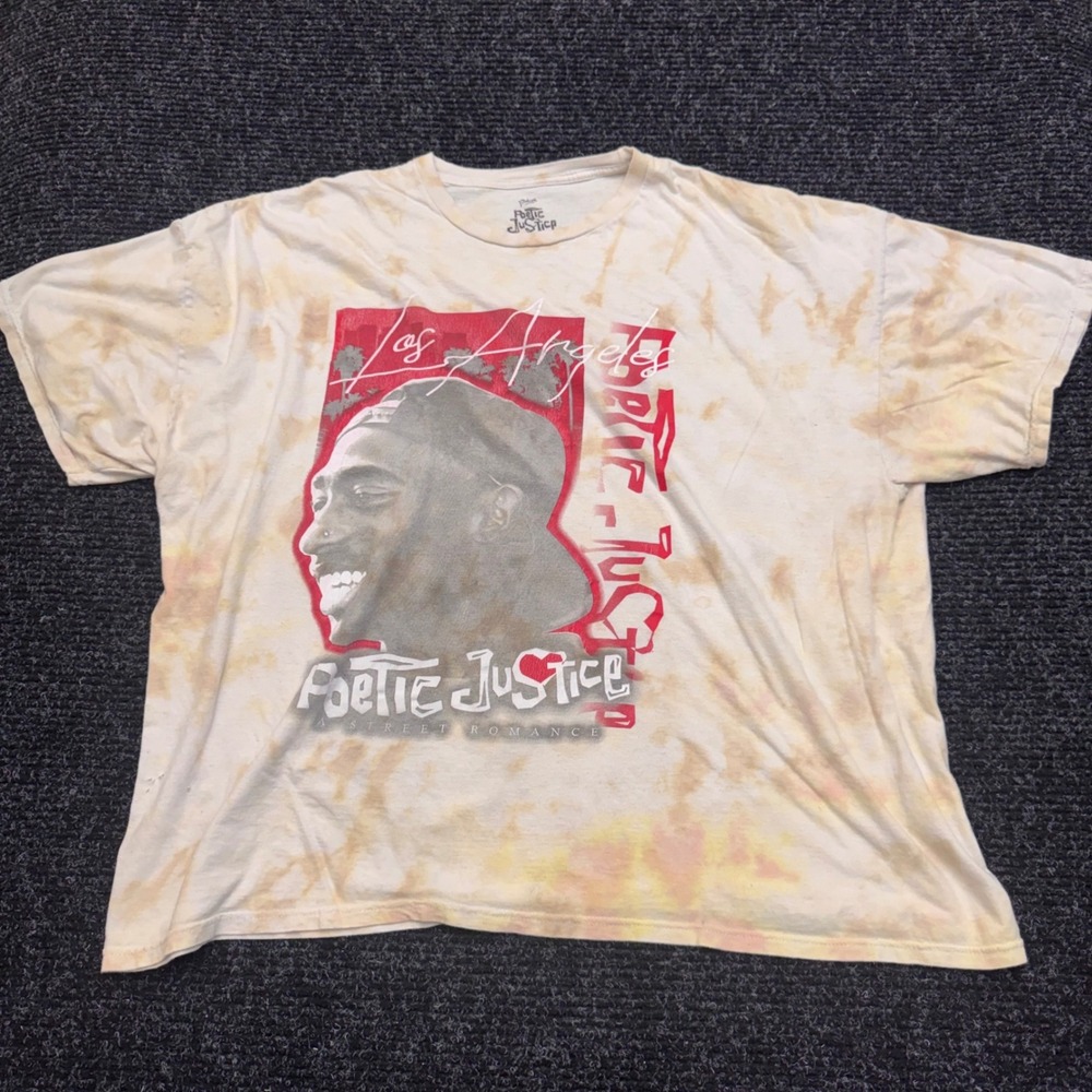 Poetic Justice Tupac Shakur Graphic TShirt Men XL Tie Dye Los Angeles Streetwear